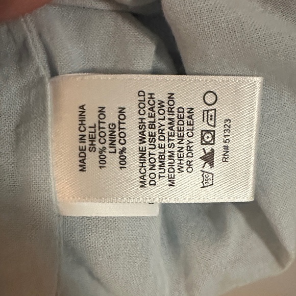 CeCe Light Blue Ruffle-Sleeve Textured Blouse - Picture 5 of 6